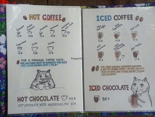 menu 5 at Taa Peng Cat Coffee and Eatery in Chiang Mai