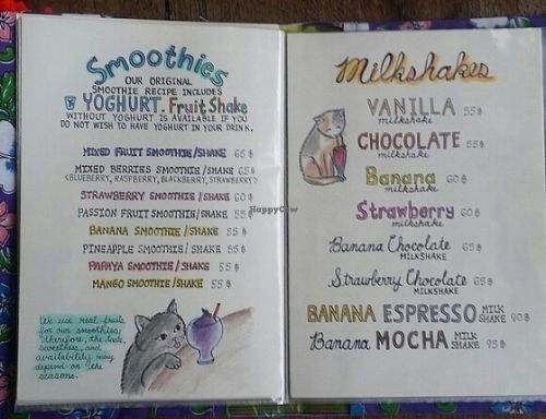 menu 7 at Taa Peng Cat Coffee and Eatery in Chiang Mai