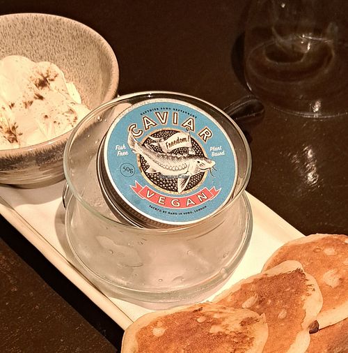 Vegan caviar to share at Studio Gauthier in London