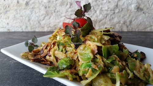 #1 appetizer  brussels sprouts w/almond masala  at Zest Kitchen & Bar in Salt Lake City