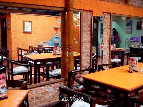 one of several seating areas at Orien's Vegetariano in Morelia