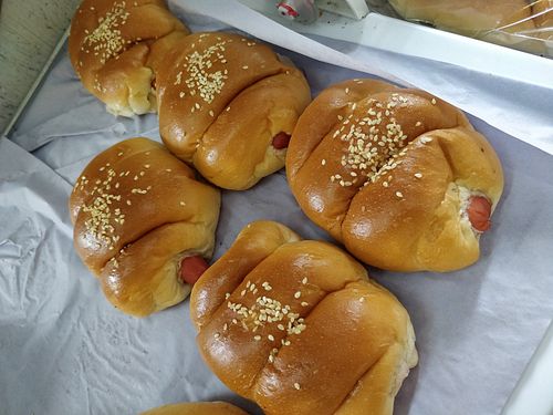 Mock sausage bun at Eastern Highland Healthy Cake House 东山 in East Singapore