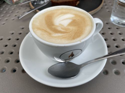 Oat milk cappuccino (decaf)  at Café Momo in Innsbruck