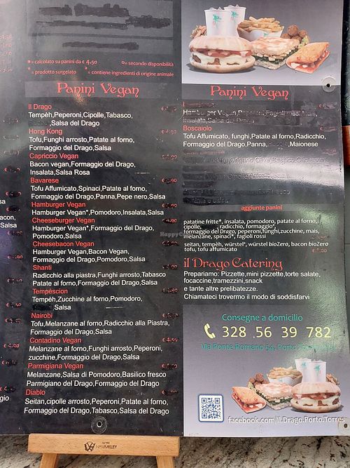 Full vegan menu at Il Drago in Porto Torres