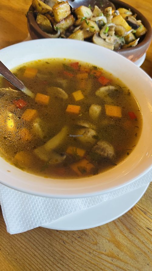 Mushroom soup  at Restaurant Cozy Corner Kazbegi  in Stepantsminda