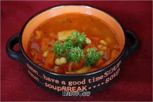 soup with beans at Triniti in Kemerovo