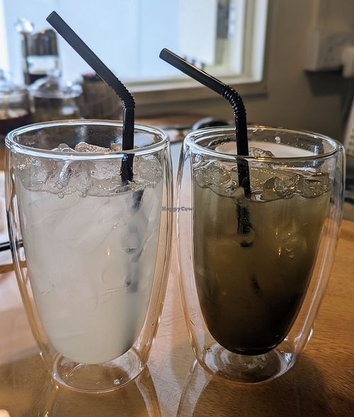 Coconut and sugar cane juices at Clover Plant Based Kitchen & Bar  in Central Singapore