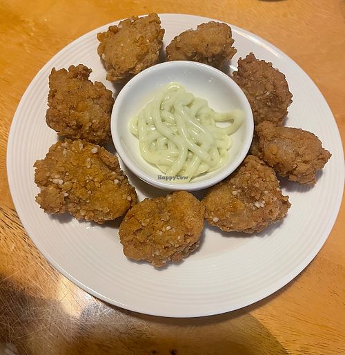 Nuggets with wasabi dip  at Clover Plant Based Kitchen & Bar  in Central Singapore
