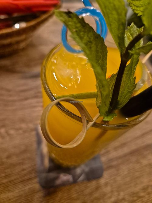 Mango lemonade at Memory Restaurant in Prague