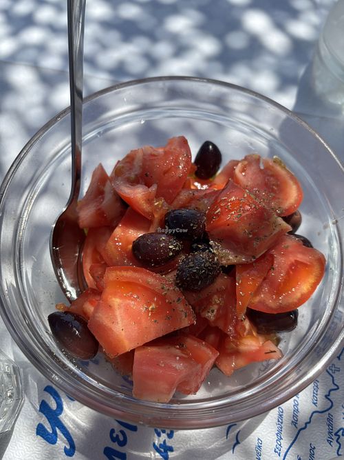 Tomato and olive salad   at Taverna Agali in Folegandros