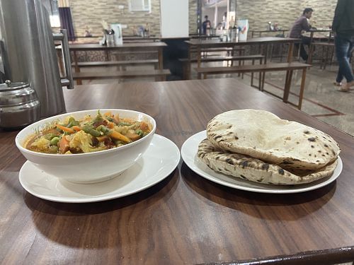 Vegan curry.   at Mohammads in Bodhgaya