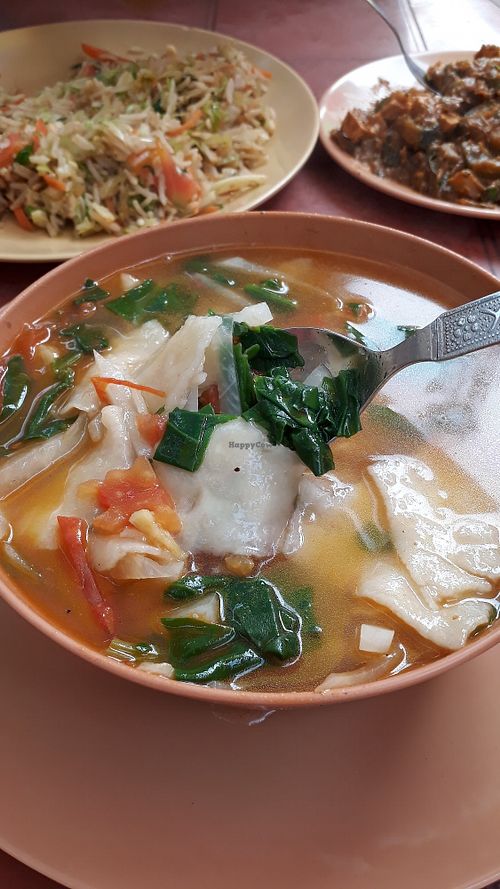 Veg tenthuk (tibetan noodles soup) at Mohammads in Bodhgaya