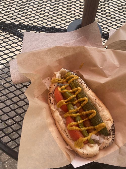 Plant based dog, Chicago style   at Shake N Dog in Mountain Village