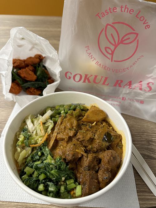Vegan Dum Biriyani & Vegan 65 (takeaway)  at Gokul Raas Vegetarian - Changi Business Park in East Singapore