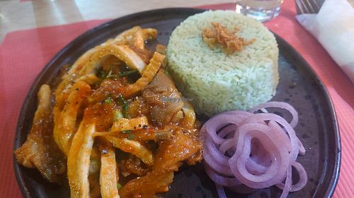 Tofu with spinach rice at Vietnam Street Food in Athens
