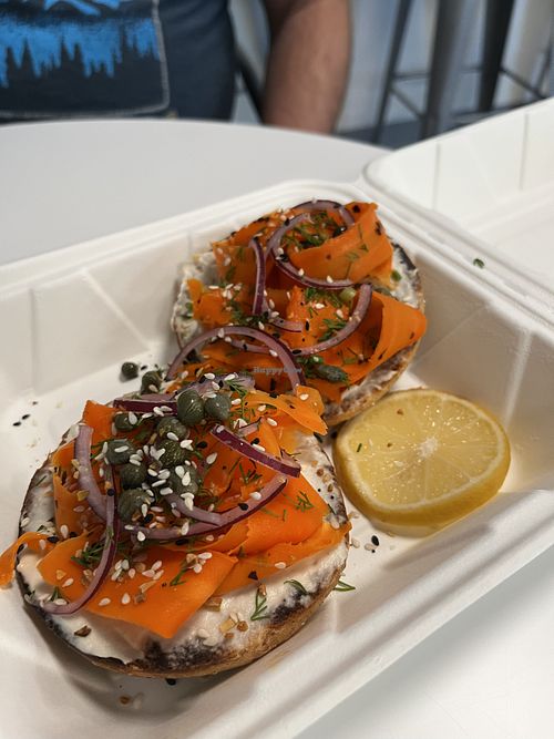 Carrot Lox bagel   at The Sprout Kitchen    in St Augustine