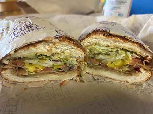 Steinbeck without cheese (they have vegan cheese)   at Ike's in Salinas