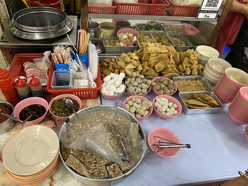 Ingredient selection at front. Make sure to understand how to order or pay too much!  at Chen Ee Vegetarian Food 正一素食 in Ipoh