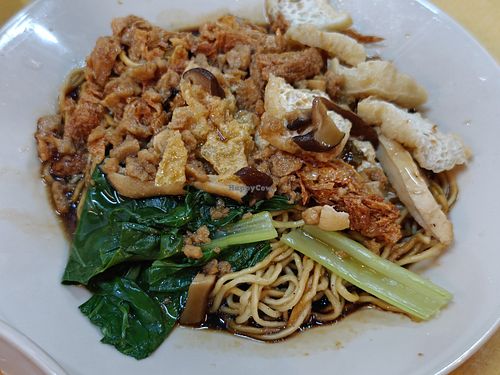wanton noodles at Chen Ee Vegetarian Food 正一素食 in Ipoh