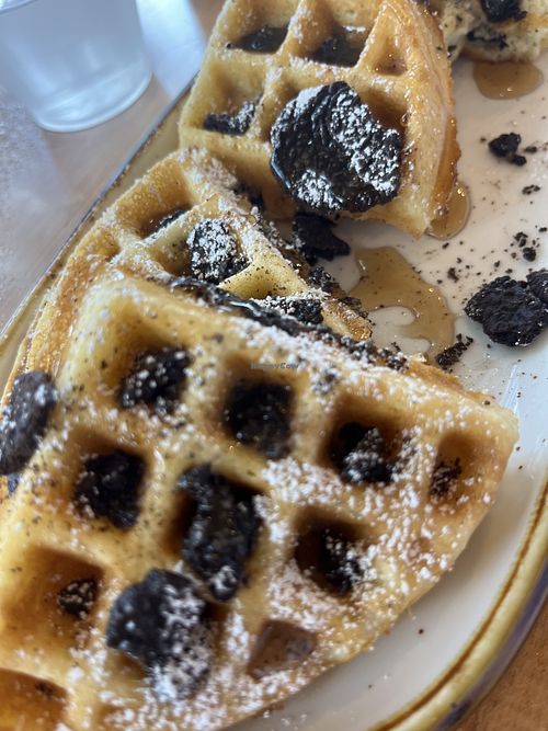 V/GF Cookies & Cream Waffle  at Three Birds Cafe in Winter Garden