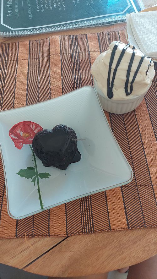 Brownie com sorvete de banana at Natural Robles in Sao Thome Das Letras