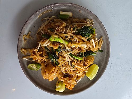 Pad thai with tofu.  Make sure to ask for them to make it vegan at Baan Thai Bistro in Indianapolis