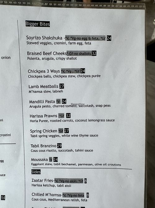 Bigger Bites Menu  at Barsha in Hermosa Beach