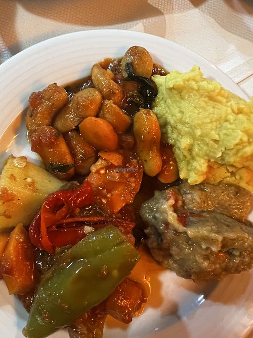 Selection of mezze dishes, all traditional but vegan  at The Green Eye in Crete