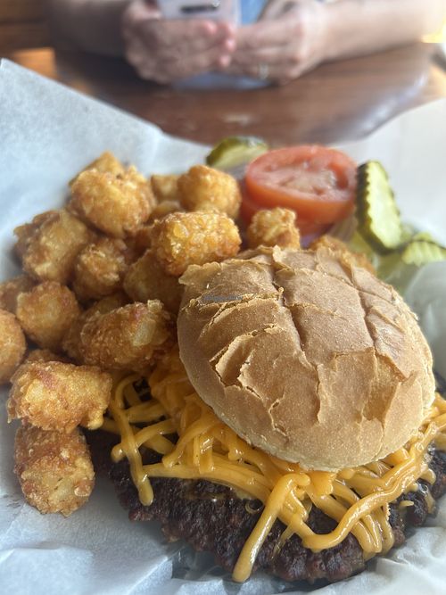 Best Vegan burger!!! I would roadtrip here to come get it!!!  at Daisy's Garage in Cedar Rapids