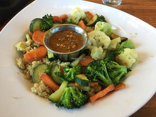 Thai Veggies, Peanut Sauce, Quinoa at California Organics Cafe in Nevada City