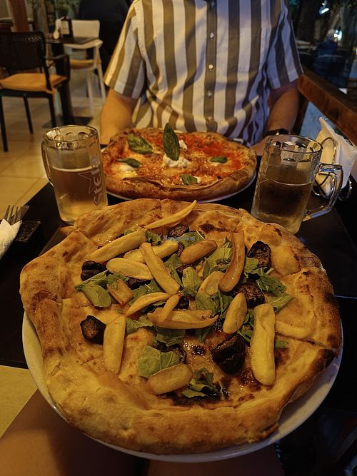 pizza with pumpkin cream at Italian Mattarello Pizza in Sarande