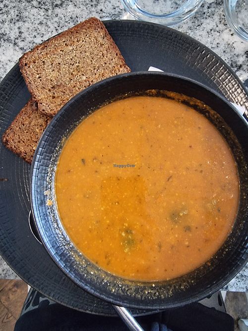 Moroccan chickpea and tomato soup at Bay Restaurant in Dublin