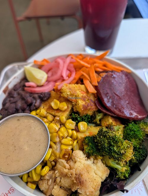 Build your own bowl with blueberry lemonade at Hey Sunshine Kitchen in Culver City