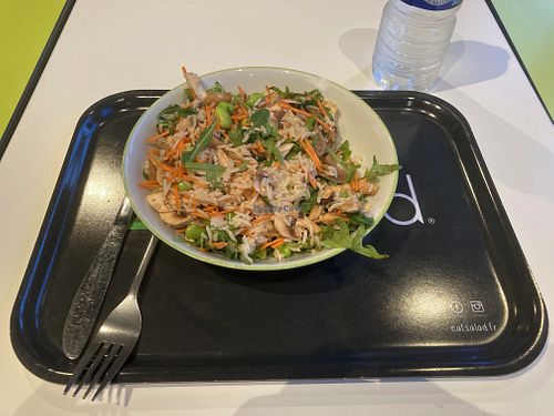 My salad (rice, lettuce, soy, edamame beans, carrot) at Eat Salad in Bordeaux