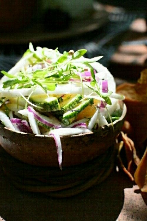coconut ceviche at Restaurare in Tulum