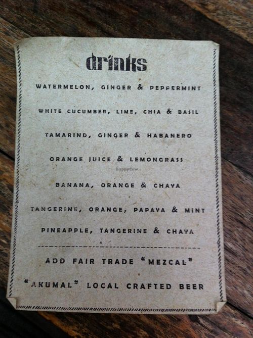 Great juices at Restaurare! at Restaurare in Tulum