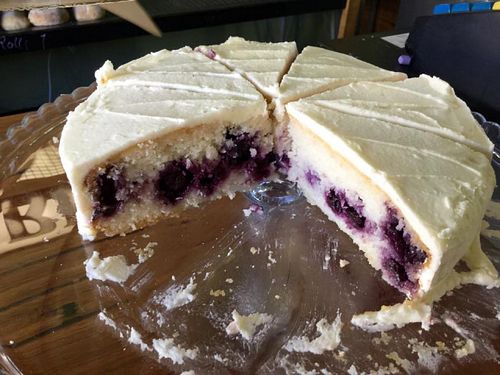 Lemon blueberry cheesecake at Crumbs Organic Bakehouse in Kensington