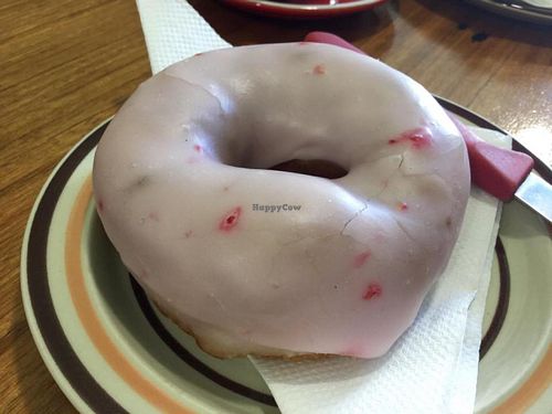 Iced donut at Crumbs Organic Bakehouse in Kensington