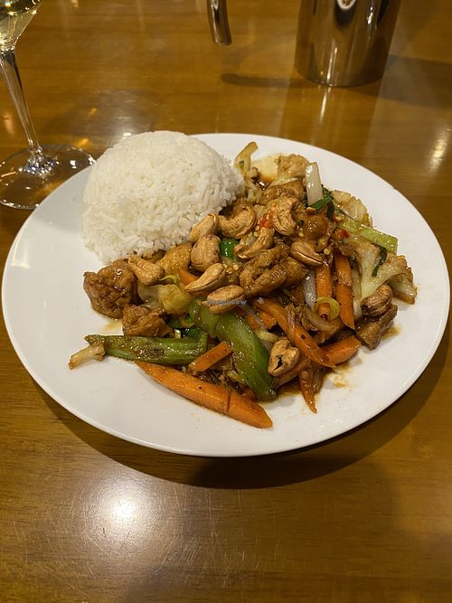 Cashew stir fry with added tofu (lunch special $12 plus tofu $4)   at Thai Terrace in Rolleston