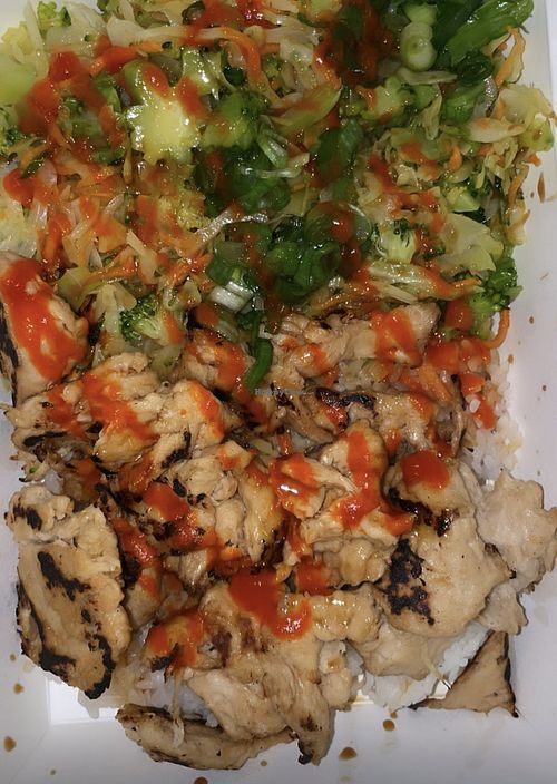 vegan chicken bowl  at Hana Kitchen in Isla Vista
