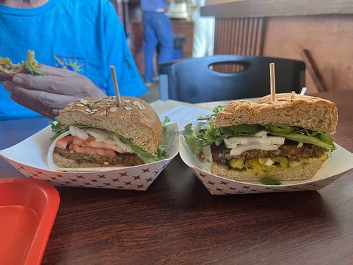 Black bean burger-- veggie burger   at Bob's Atomic Burgers in Golden