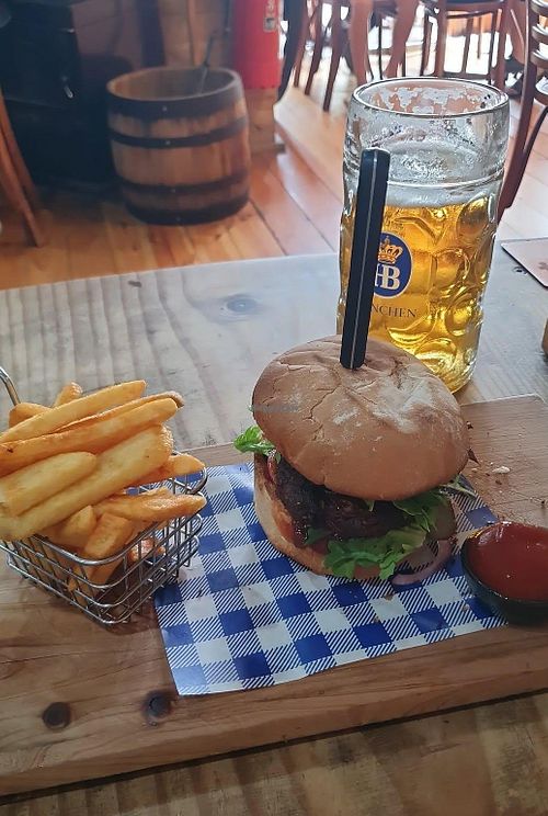 Vegan burger at German Inn in Hahndorf