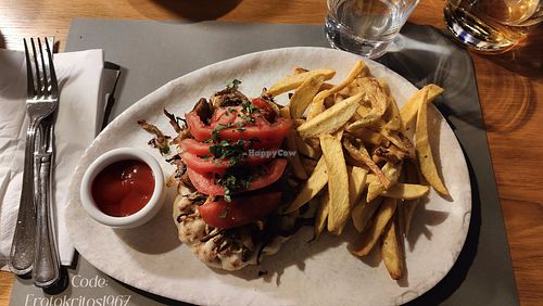 Mushroom gyros at Erotokritos in Crete