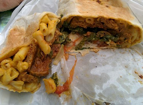 BBQ seitan--mac-n-cheese wrap at Sweet Bones Bakery Cafe in Scullin