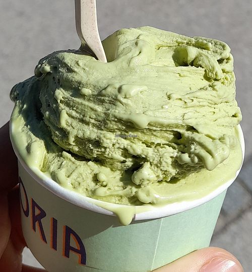 Matcha gelato at Gelatoria in Espoo