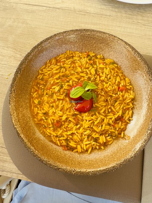 Gemistet Orzo  at Oia Gefsis in Oia