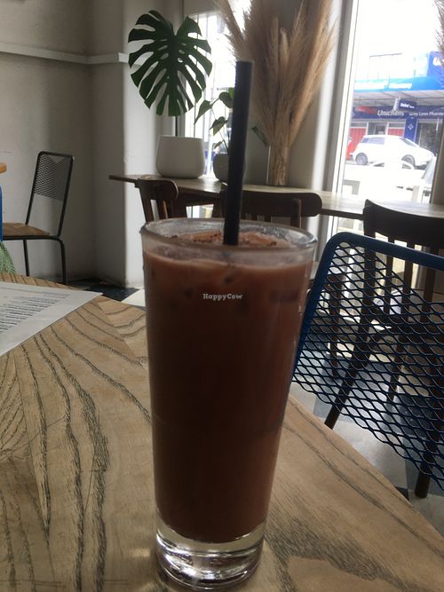 Vegan iced chocolate   at Postal Service in Auckland