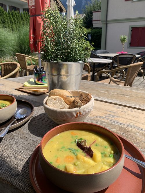 Vegane Kartoffelsuppe  at Cafe Rosa in Aschau Im Chiemgau