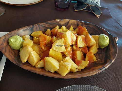 Patatas bravas (vegan option) at Arrocería El Rek in Valencia