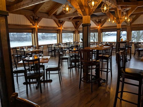 Dining area at the bar at Griffon Brewery and Gastropub in Lewiston
